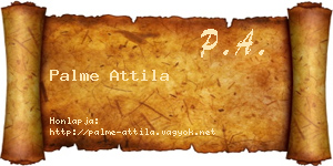 Palme Attila névjegykártya